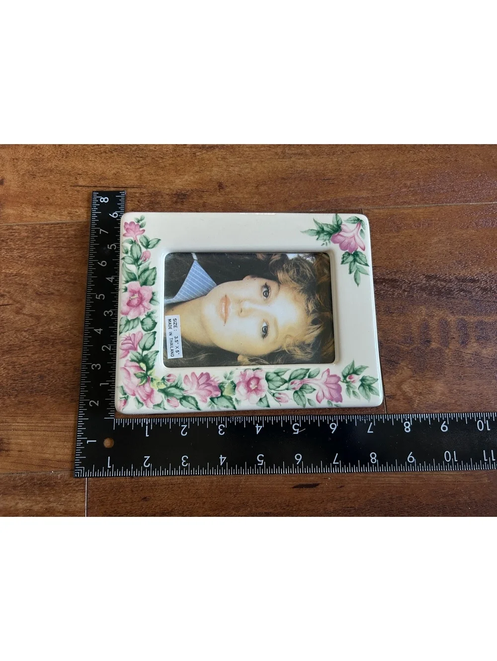 Ceramic Floral Picture Frame 3.5 x 5 Inches Made in Thailand
